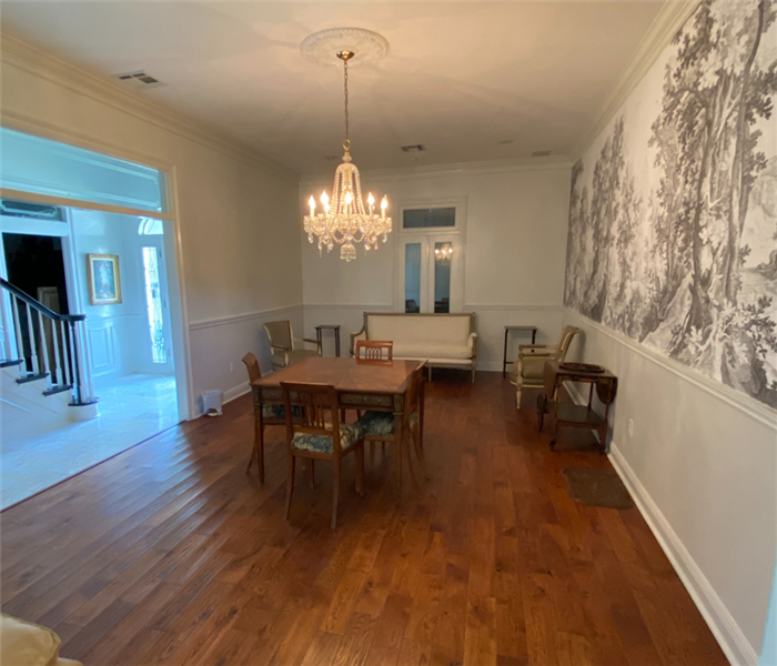 formal dining room with floors replaced
