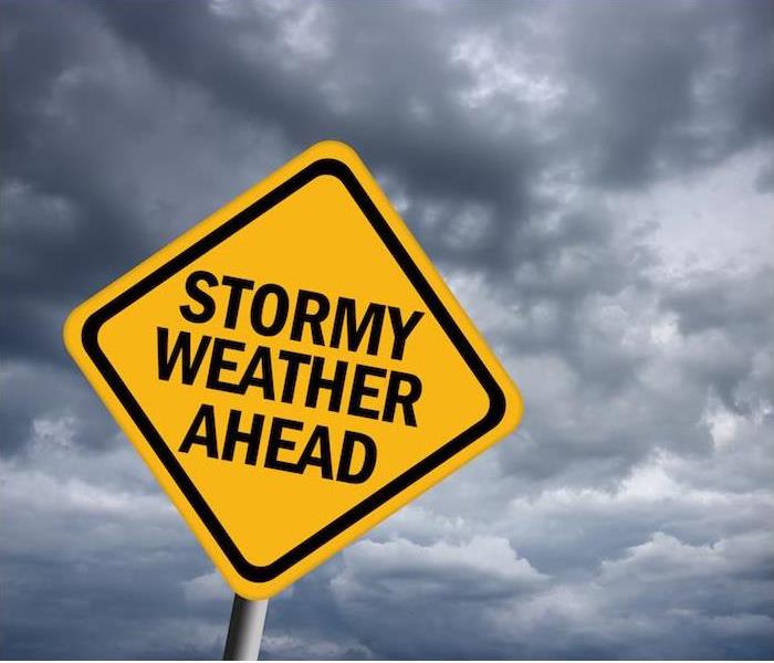 Stormy Weather Ahead Warning Sign. Prepare Before it is Too Late